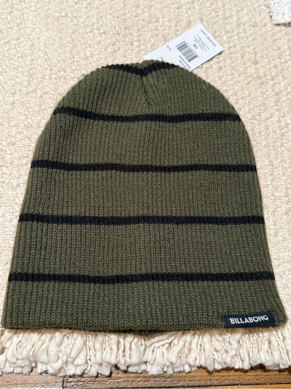 Mini Pinstrip BILLABONG BEANIE ONE SIZE Olive  BLACK